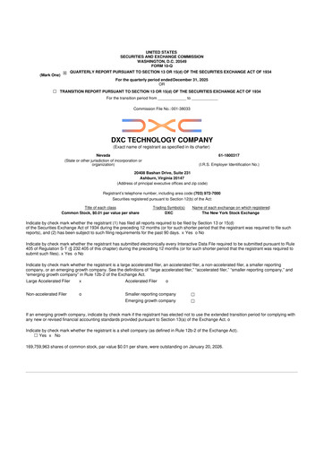 Miniature DXC Technology
 10-Q Rapport trimestriel 2026 