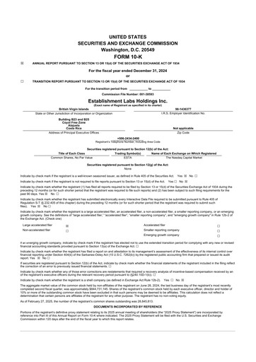 Thumbnail Establishment Labs 10-K Annual Report 2024