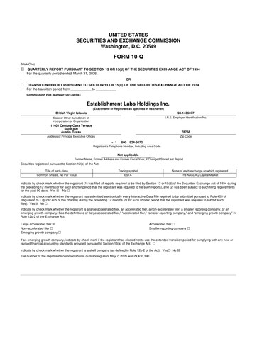Thumbnail Establishment Labs 10-Q Quarterly Report FY2026 