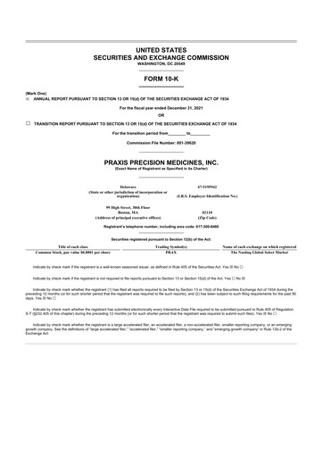 Vorschaubild Praxis Precision Medicines 10-K Jahresbericht 2021