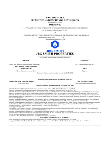 Thumbnail JBG SMITH
 10-K Annual Report 2017