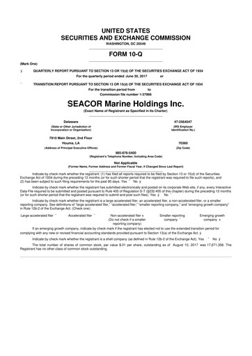 Thumbnail SEACOR Marine 10-Q Quarterly Report FY2017 