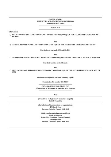 Thumbnail Canada Goose
 20-F Annual Report 2021