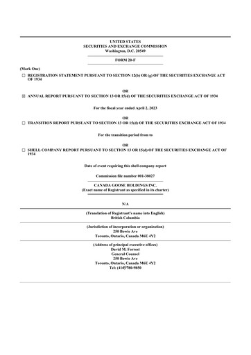 Thumbnail Canada Goose
 20-F Annual Report 2023