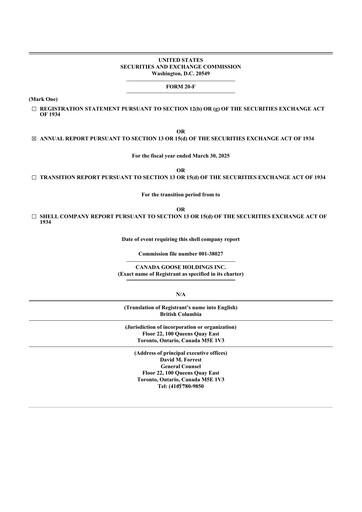 Thumbnail Canada Goose
 20-F Annual Report 2025