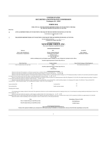 Thumbnail Newmark 10-K Annual Report 2019