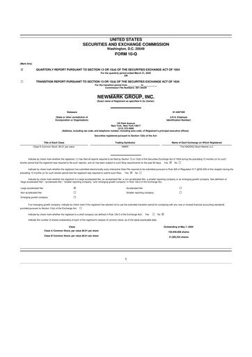 Thumbnail Newmark 10-Q Quarterly Report FY2020 