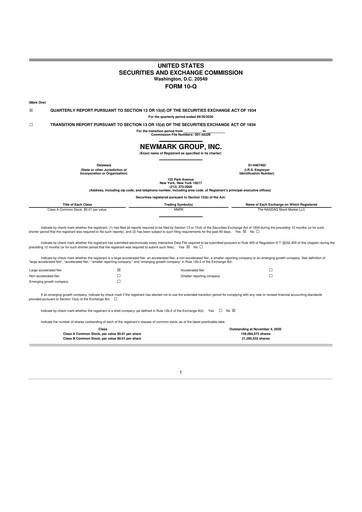 Thumbnail Newmark 10-Q Quarterly Report FY2020 