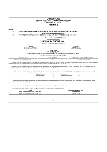 Thumbnail Newmark 10-Q Quarterly Report FY2021 