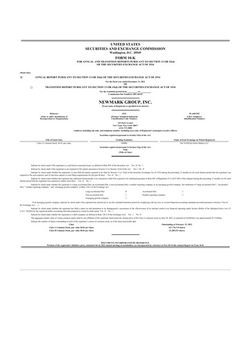 Thumbnail Newmark 10-K Annual Report 2021