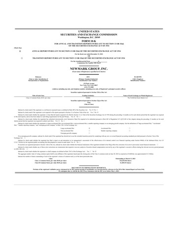 Thumbnail Newmark 10-K Annual Report 2022