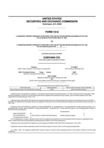Vorschaubild Carvana 10-Q Quartalsbericht 2021 