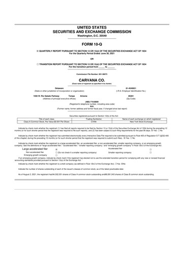 Vorschaubild Carvana 10-Q Quartalsbericht 2021 