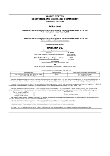 Vorschaubild Carvana 10-Q Quartalsbericht 2023 