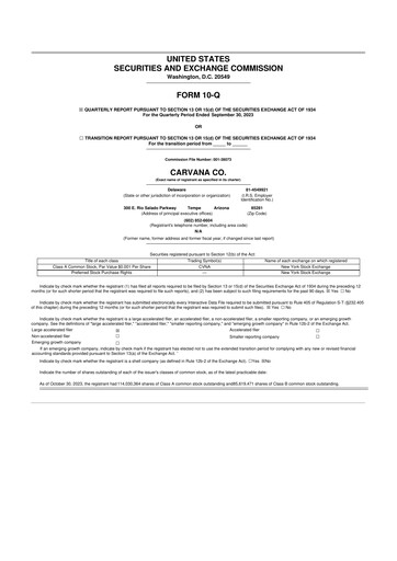 Vorschaubild Carvana 10-Q Quartalsbericht 2023 