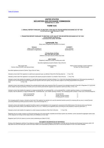 Thumbnail Lemonade 10-K Annual Report 2020