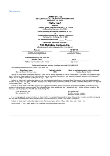 Vorschaubild NCS Multistage 10-Q Quartalsbericht 2023 