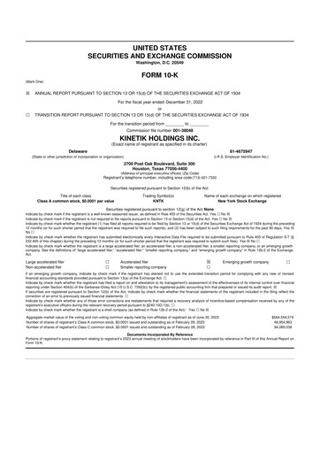 Thumbnail Kinetik 10-K Annual Report 2022