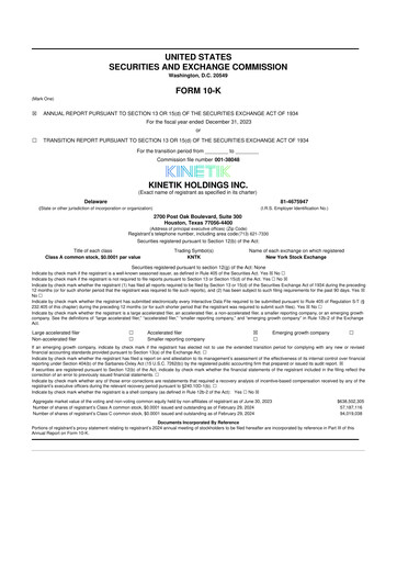 Thumbnail Kinetik 10-K Annual Report 2023