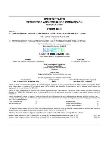 Vorschaubild Kinetik 10-Q Quartalsbericht 2024 