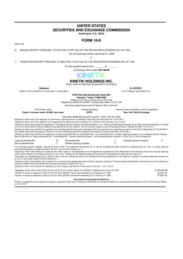 Thumbnail Kinetik 10-K Annual Report 2024