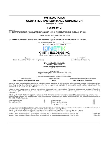 Vorschaubild Kinetik 10-Q Quartalsbericht 2025 