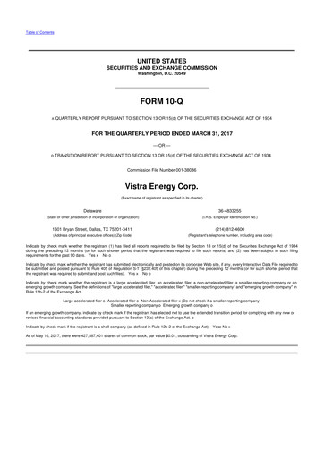 Thumbnail Vistra 10-Q Quarterly Report FY2017 