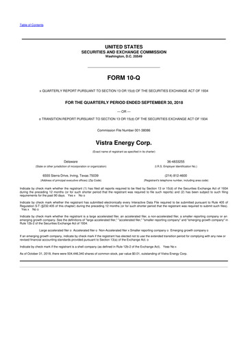 Thumbnail Vistra 10-Q Quarterly Report FY2018 