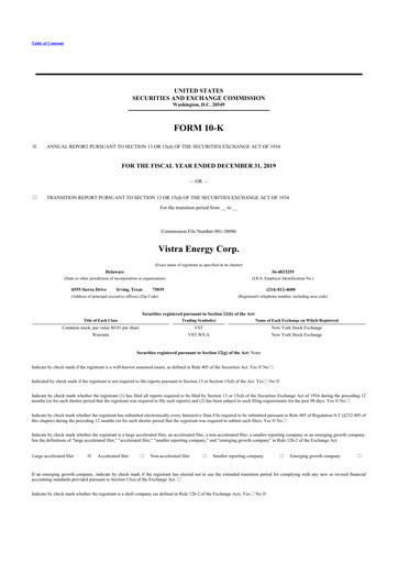 Thumbnail Vistra 10-K Annual Report 2019