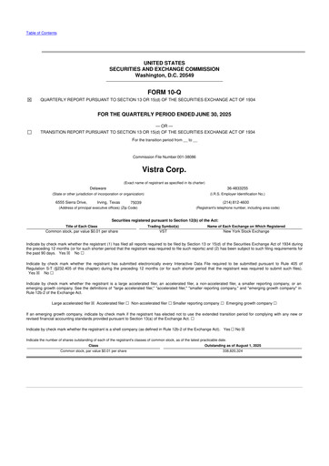 Thumbnail Vistra 10-Q Quarterly Report FY2025 