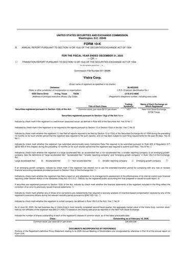 Thumbnail Vistra 10-K Annual Report 2025