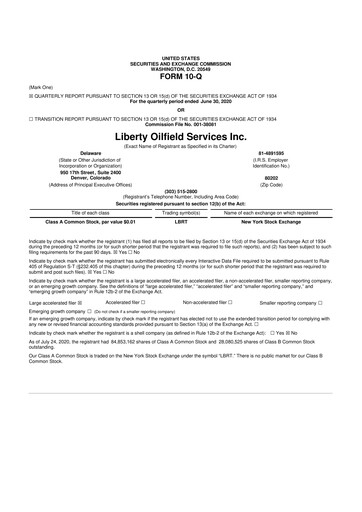 Thumbnail Liberty Energy 10-Q Quarterly Report FY2020 