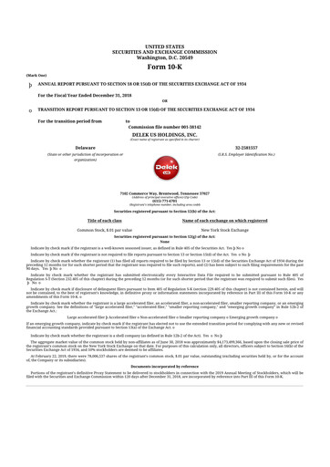 Thumbnail Delek US 10-K Annual Report 2018