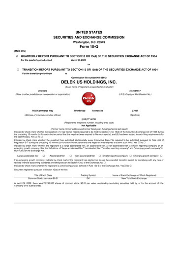 Thumbnail Delek US 10-Q Quarterly Report FY2022 