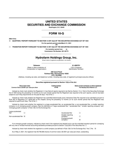 Vorschaubild Hydrofarm 10-Q Quartalsbericht 2021 