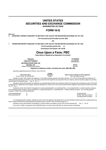 Thumbnail Once Upon A Farm 10-Q Quarterly Report FY2026 