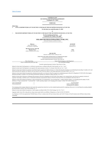 Thumbnail Solaris Energy Infrastructure 10-K Annual Report 2018