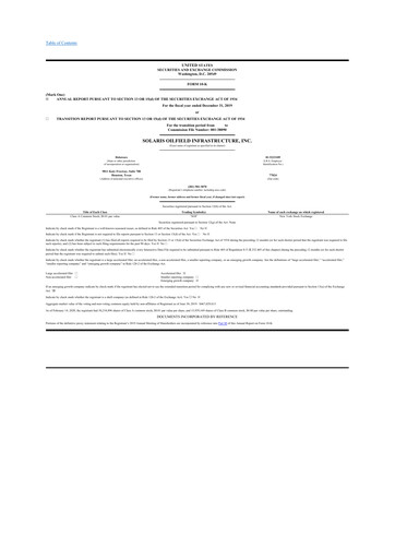 Thumbnail Solaris Energy Infrastructure 10-K Annual Report 2019