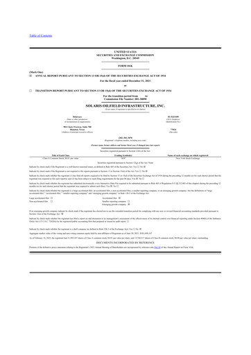 Thumbnail Solaris Energy Infrastructure 10-K Annual Report 2021