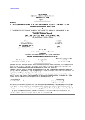 Vorschaubild Solaris Energy Infrastructure 10-Q Quartalsbericht 2024 