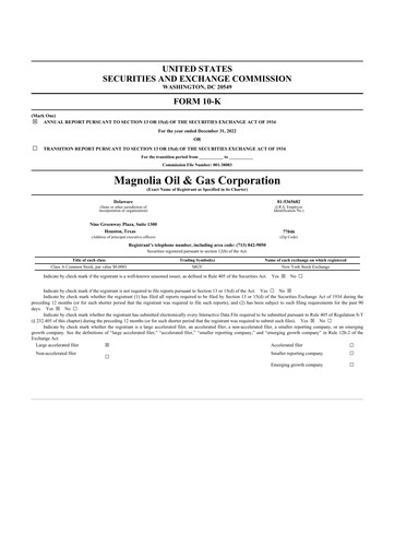 Thumbnail Magnolia Oil & Gas 10-K Annual Report 2022