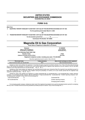 Thumbnail Magnolia Oil & Gas 10-Q Quarterly Report FY2023 