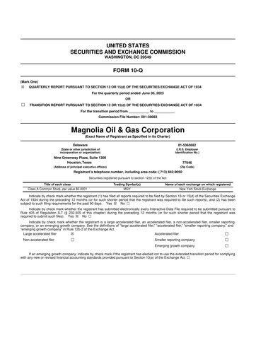 Thumbnail Magnolia Oil & Gas 10-Q Quarterly Report FY2023 
