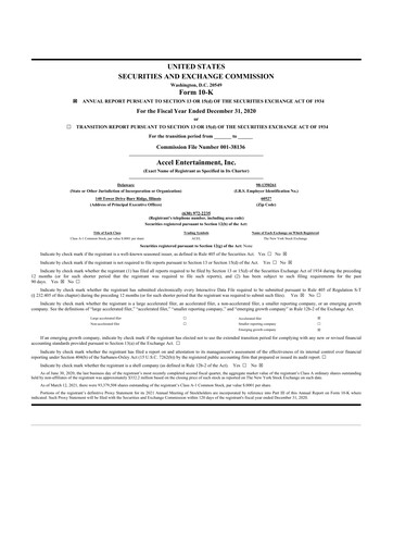 Thumbnail Accel Entertainment 10-K Annual Report 2020