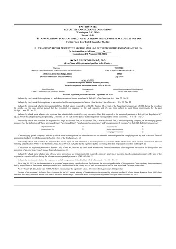 Thumbnail Accel Entertainment 10-K Annual Report 2022