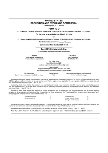 Thumbnail Accel Entertainment 10-Q Quarterly Report FY2024 