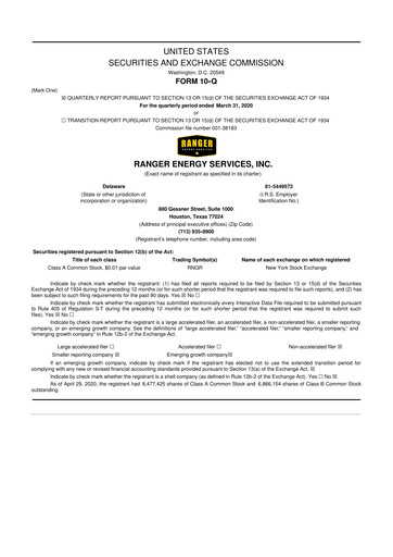 Thumbnail Ranger Energy Services 10-Q Quarterly Report FY2020 