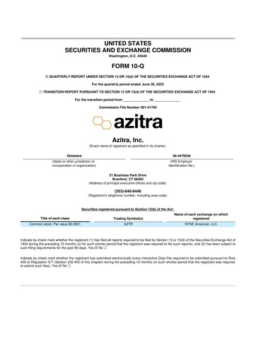 Miniature Azitra 10-Q Rapport trimestriel 2025 