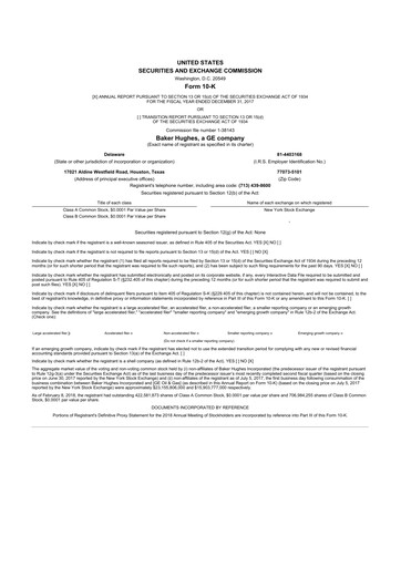 Thumbnail Baker Hughes
 10-K Annual Report 2017