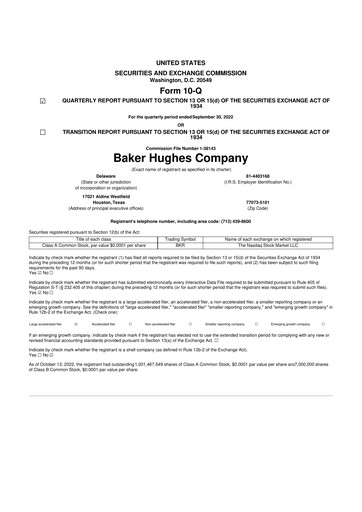 Thumbnail Baker Hughes
 10-Q Quarterly Report FY2022 